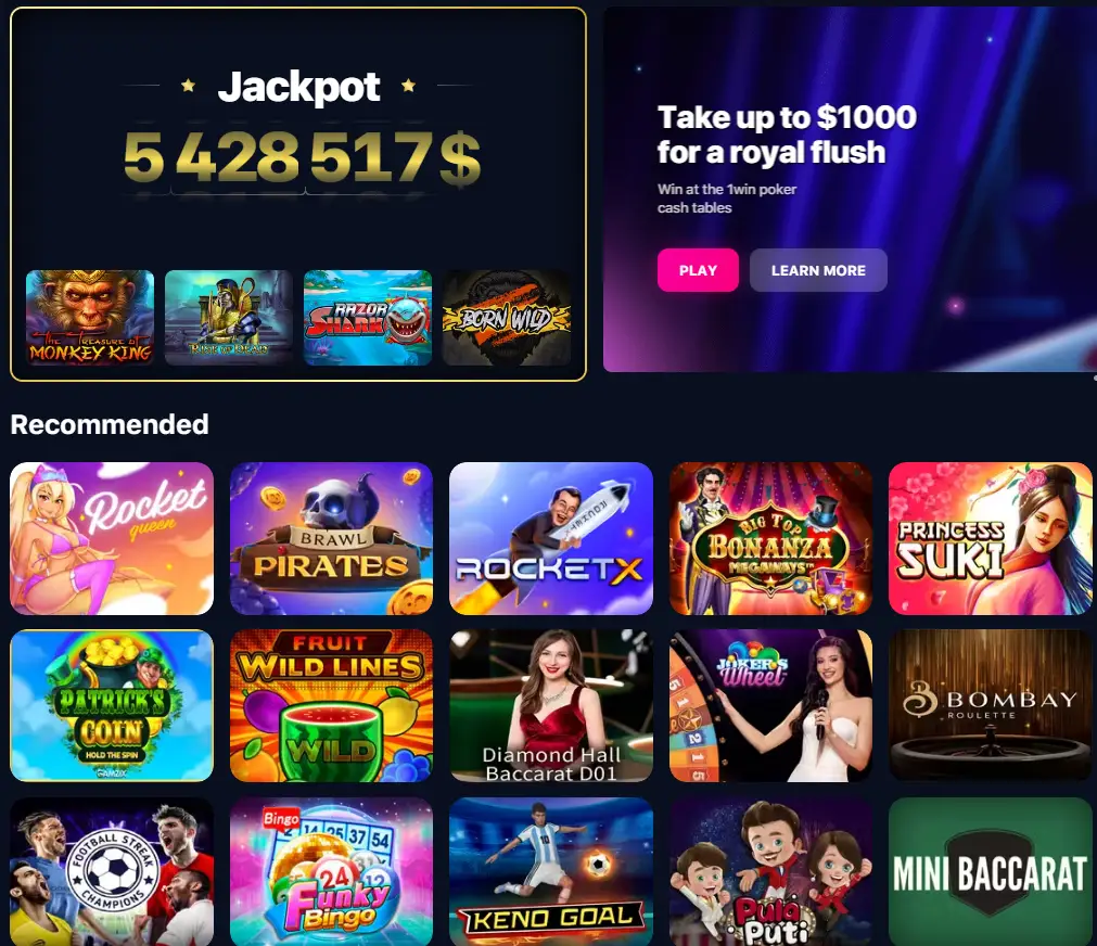 1win Nigeria recommended slots